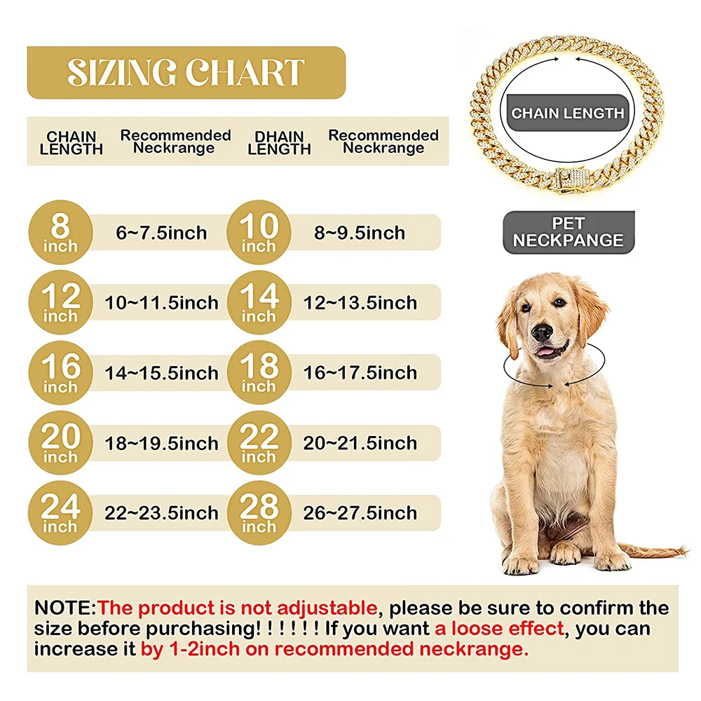 Rhinestone Köpek Zincir Yaka M - Chain Quick Link incelemesi ve fiyatı